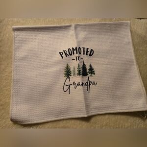 "Promoted To Grandpa" Tree Forest Graphic Tea Towel NIP